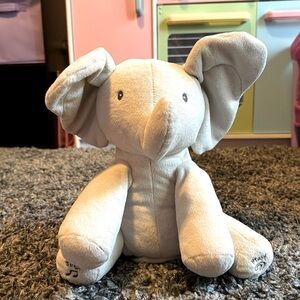 GUND PLUSH TOY for Age 0+Months  FLAPPY THE PEEK-A-BOO ANIMATED GRAY ELEPHANT